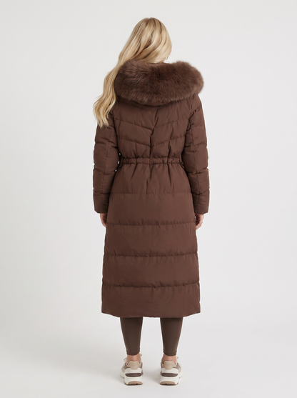 Samara – Faux-Fur Hooded Longline Coat