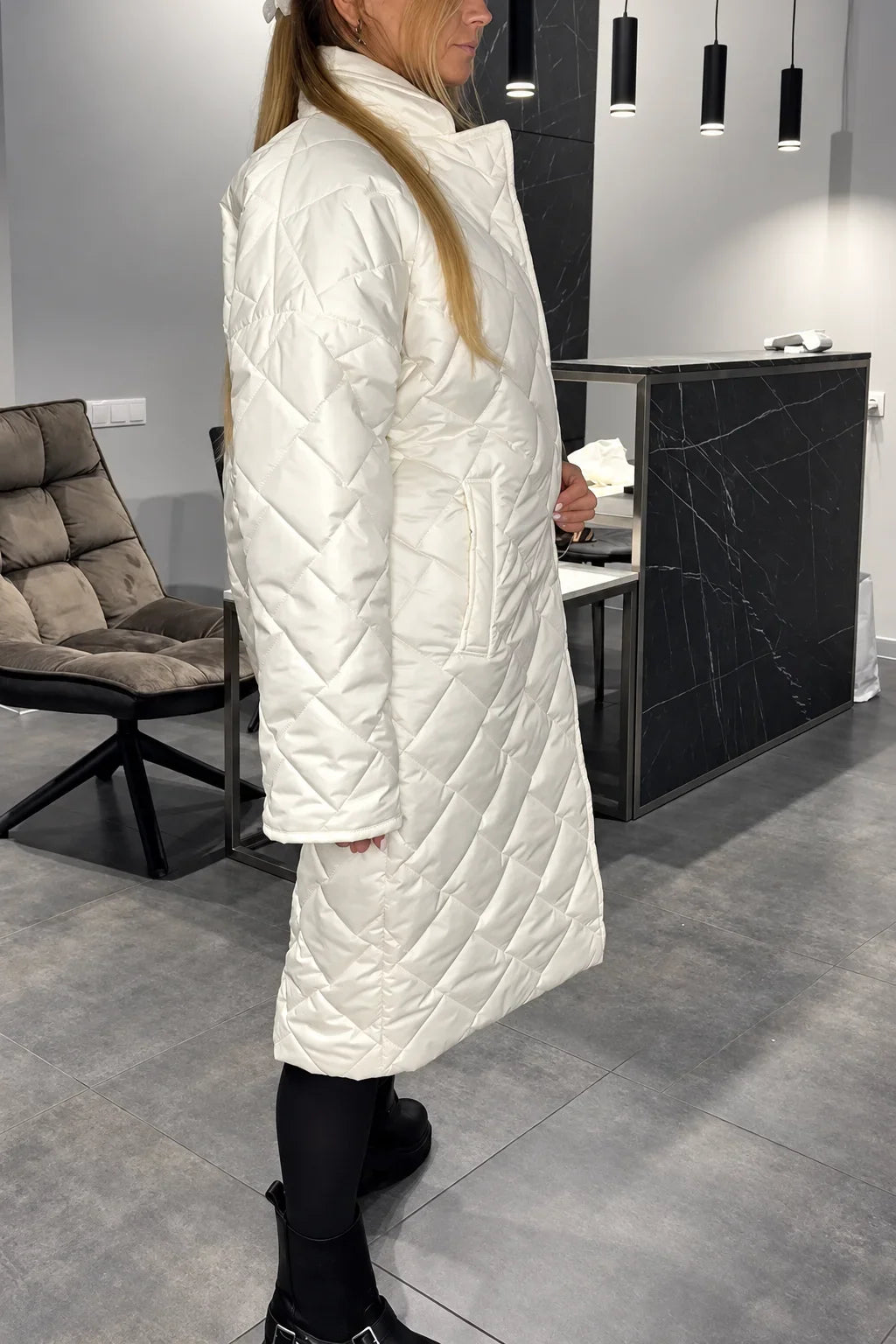 Sydney – Quilted Leopard-Lined Coat