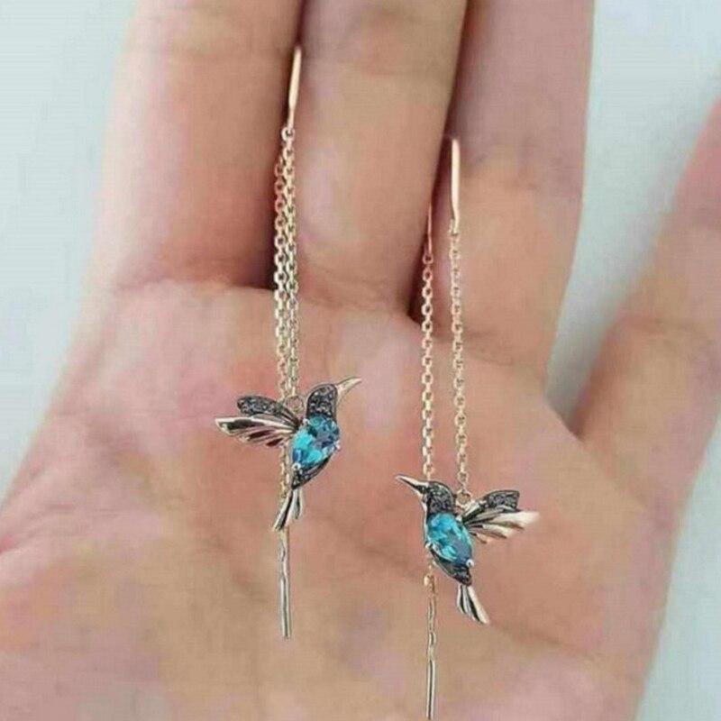 Frida – Hummingbird Earrings with Enamel and Zirconia