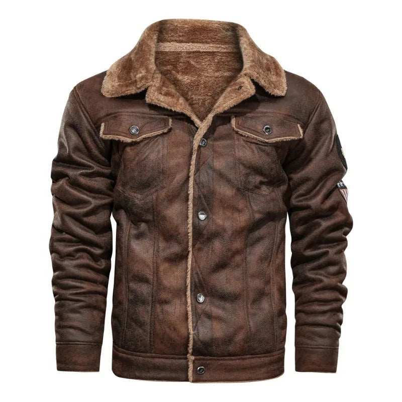 Jasper - Elegant Warm Fleece Leather Jacket