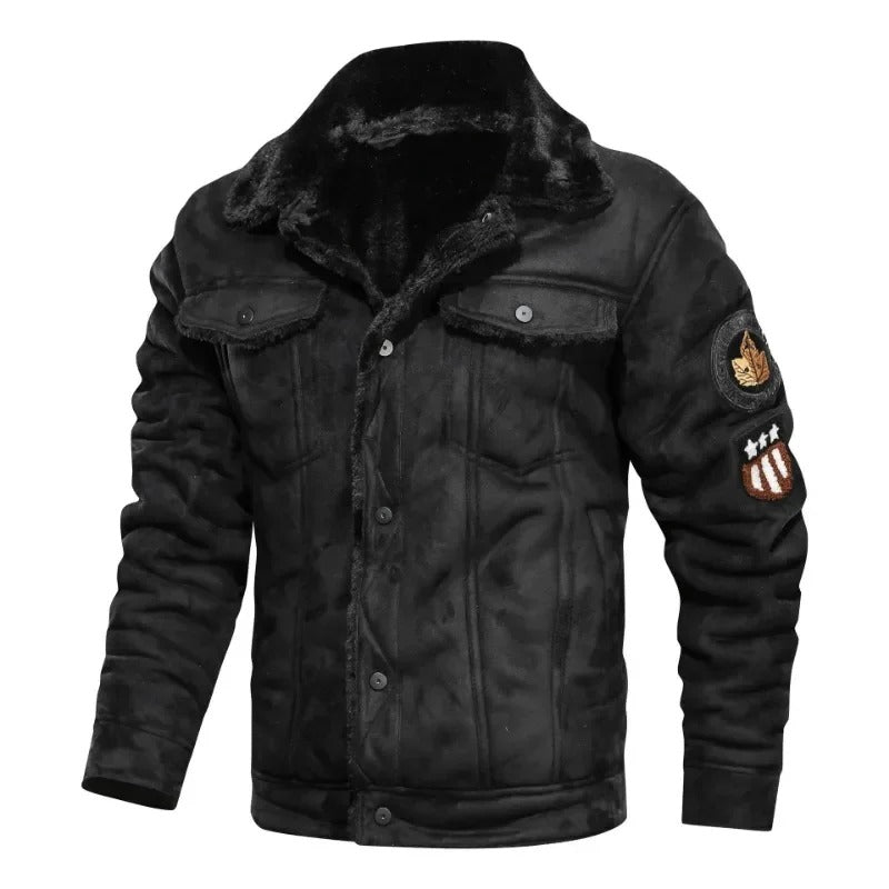 Jasper - Elegant Warm Fleece Leather Jacket