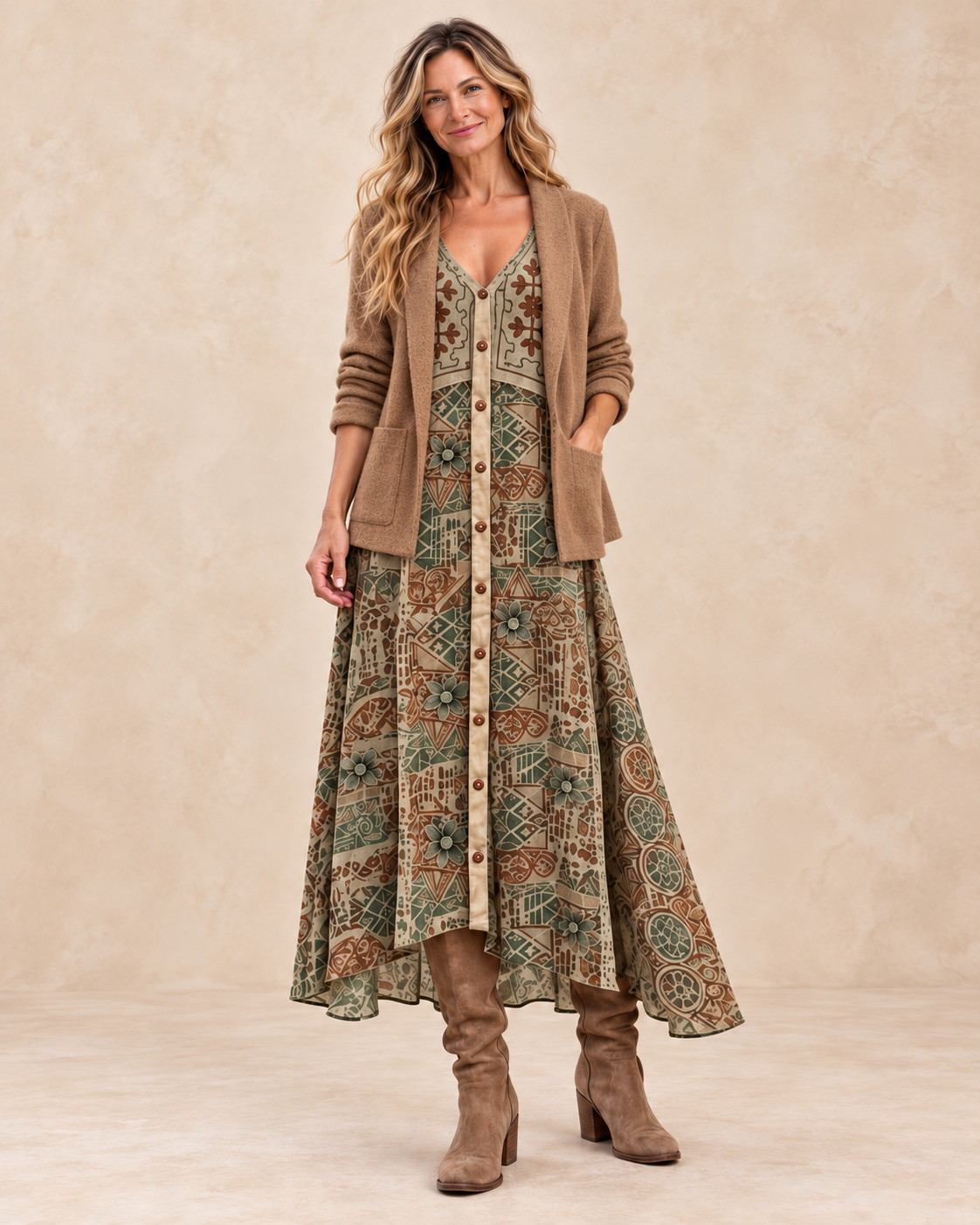 Miley – Botanical Print Maxi Dress