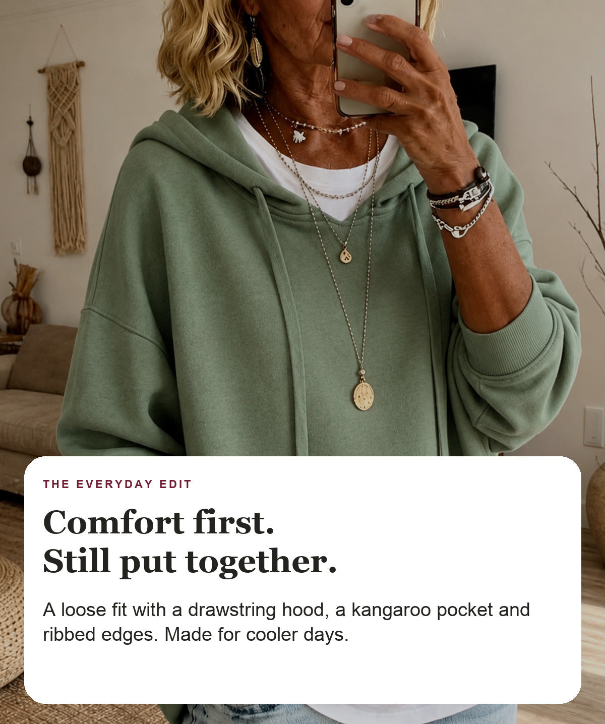 Harley - Sage Green Oversized Hooded Sweater