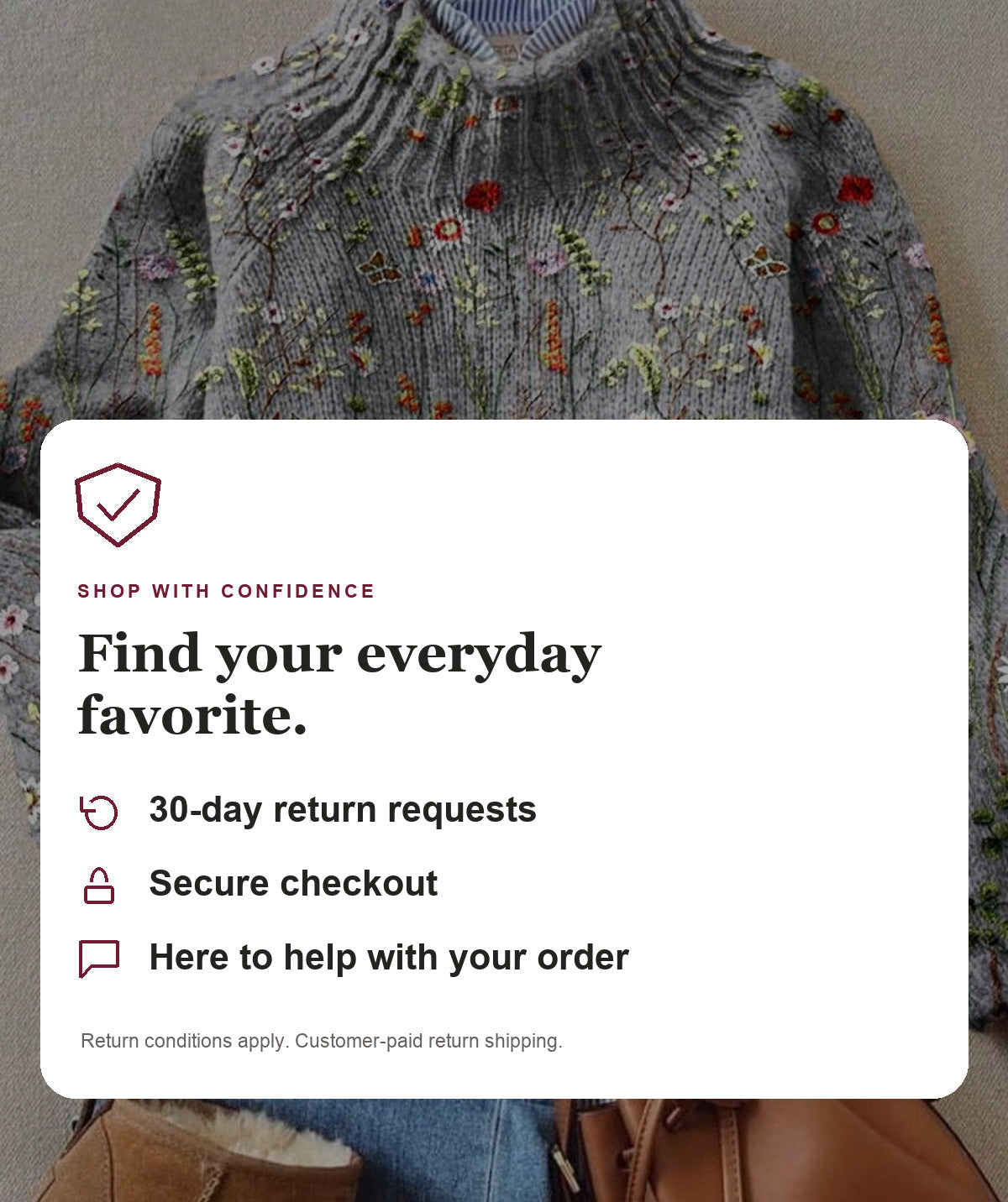 Emersyn - Floral Turtleneck Sweater
