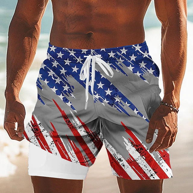 Mason - Patriotic 2-in-1 Swim Shorts