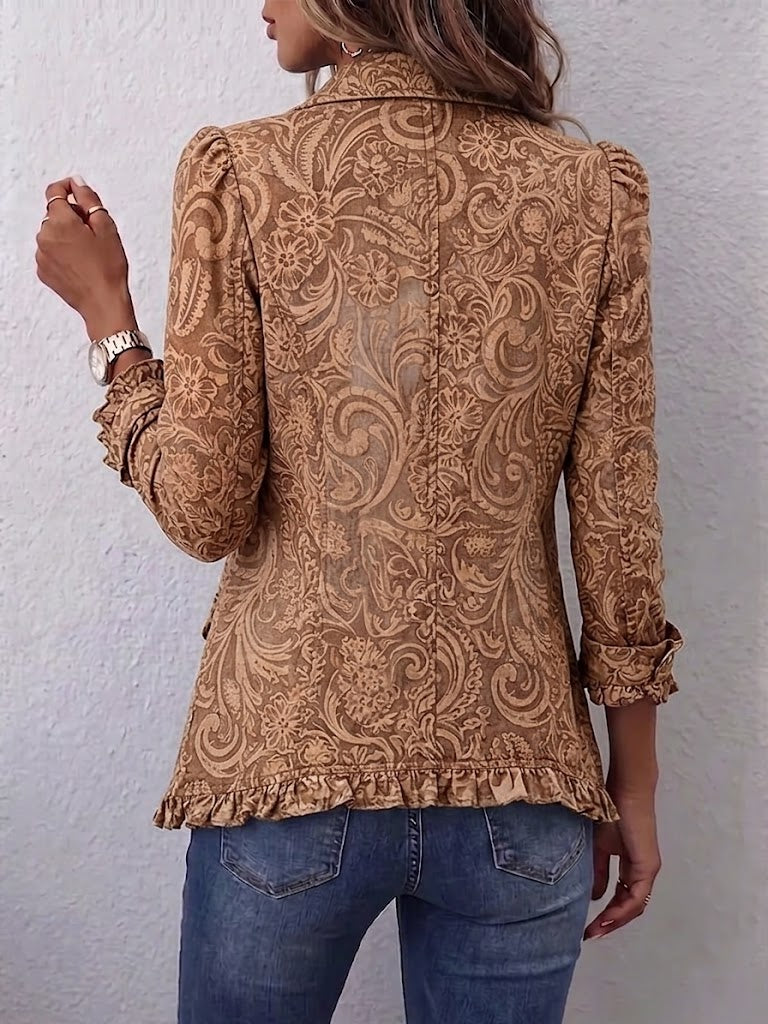 Cheryl – Vintage Floral Frill Jacket