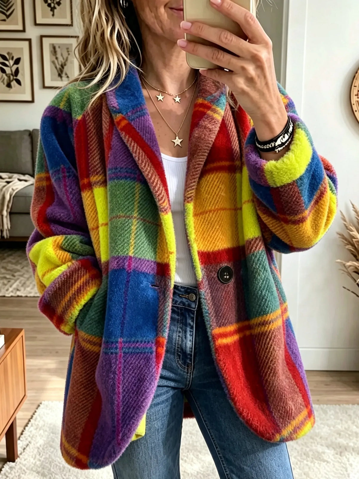 Nola - Multicolor Plaid Coat