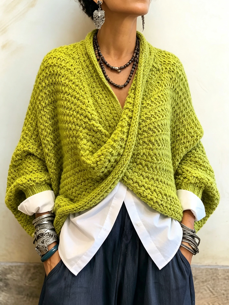 Teagan – Batwing Crossover Sweater