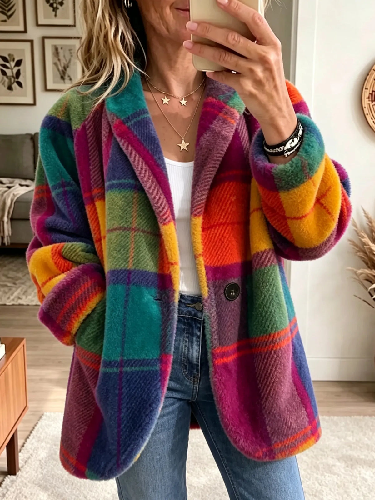 Nola - Multicolor Plaid Coat