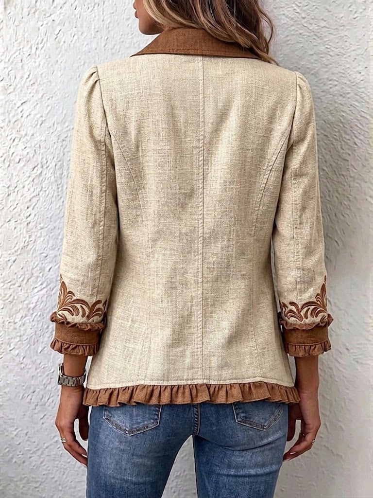 Carly – Embroidered Floral Frill Jacket