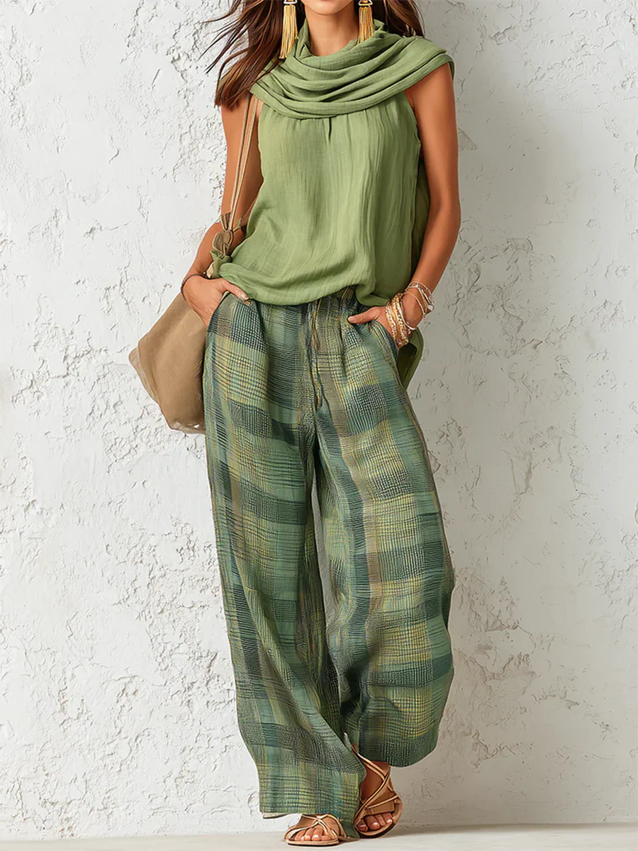 Lorin - Relaxed Boho Blouse and Wide-Leg Pants Set