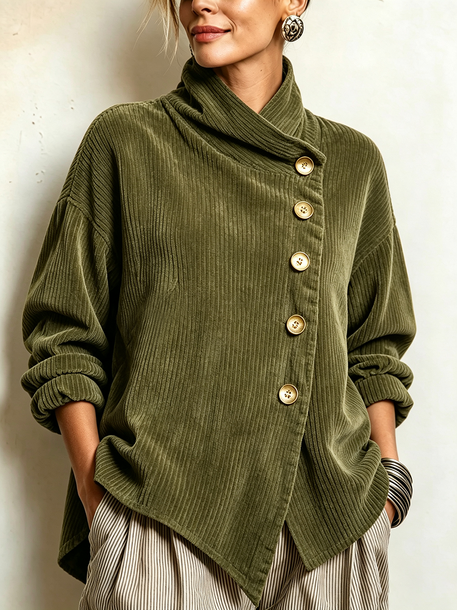 Leilani - Olive Green Corduroy Sweater