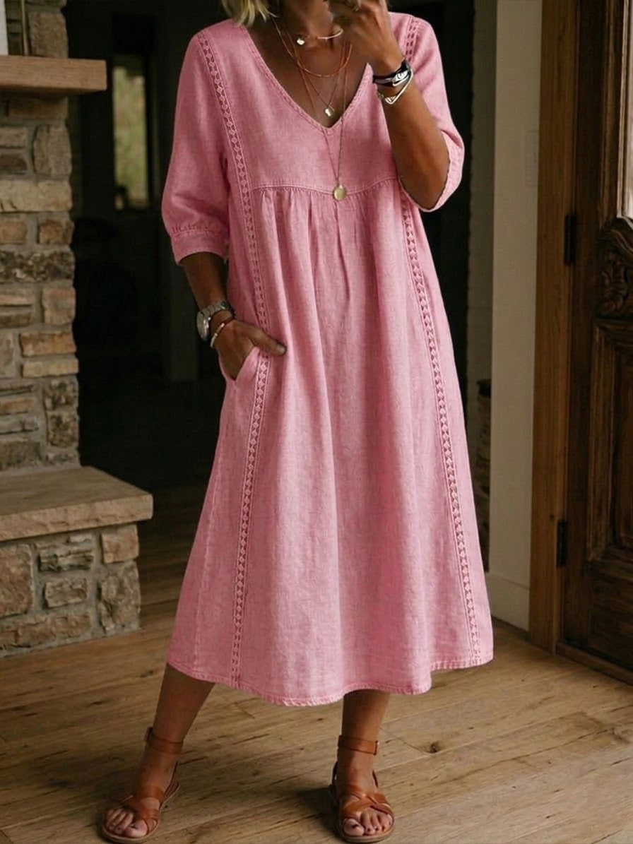 Herra - Casual Linen and Cotton Dress