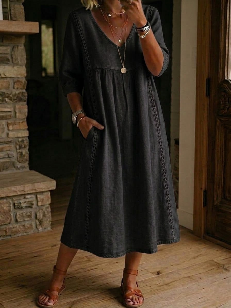 Herra - Casual Linen and Cotton Dress
