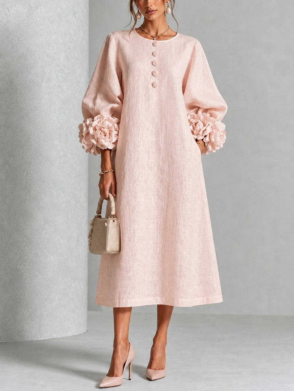 Wren - Floral Button Midi Dress