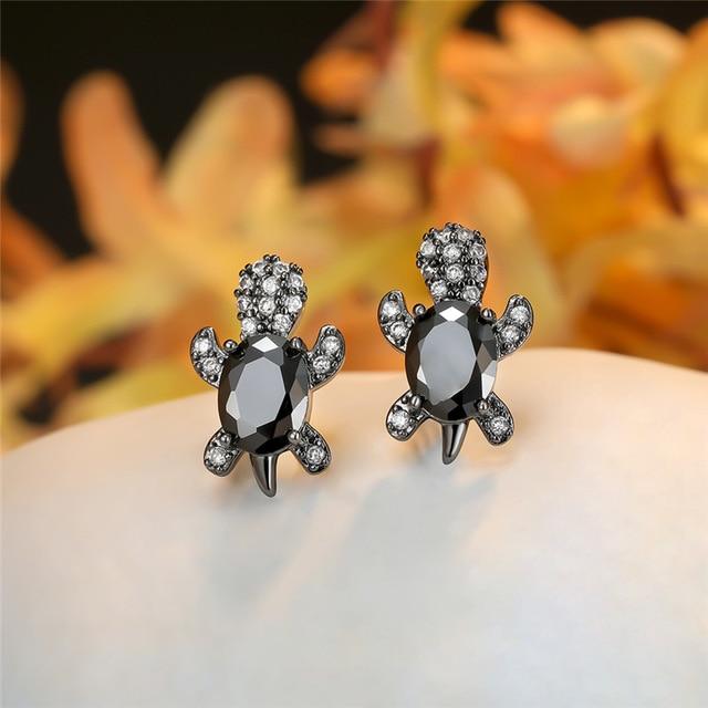 Brianna – Silver Earrings Seawater Turtle with Zirconia