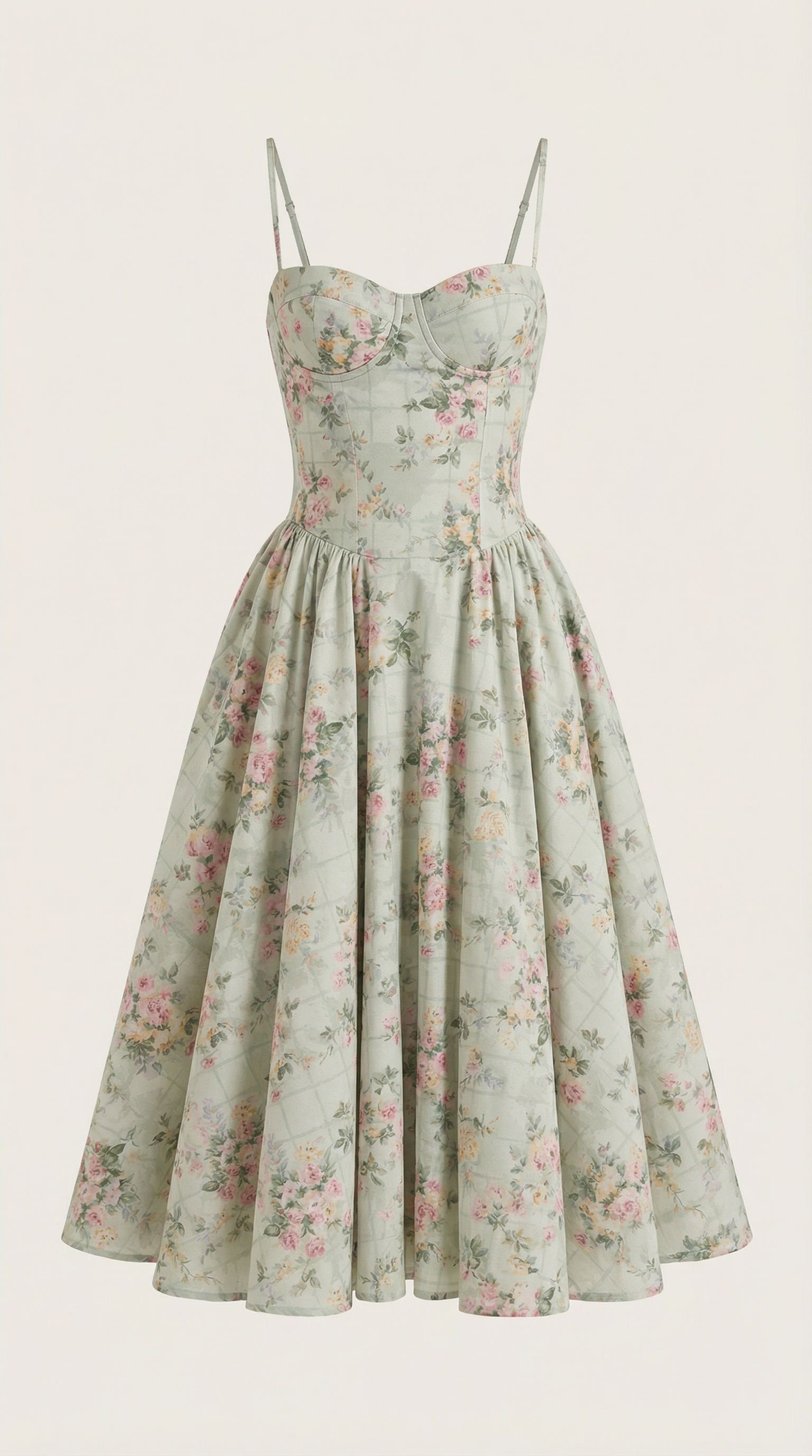Patrice – Corset Midi Floral Dress