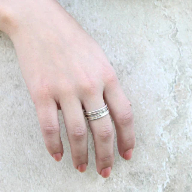 Shaina - Silver Ring with Vintage Gold Finish