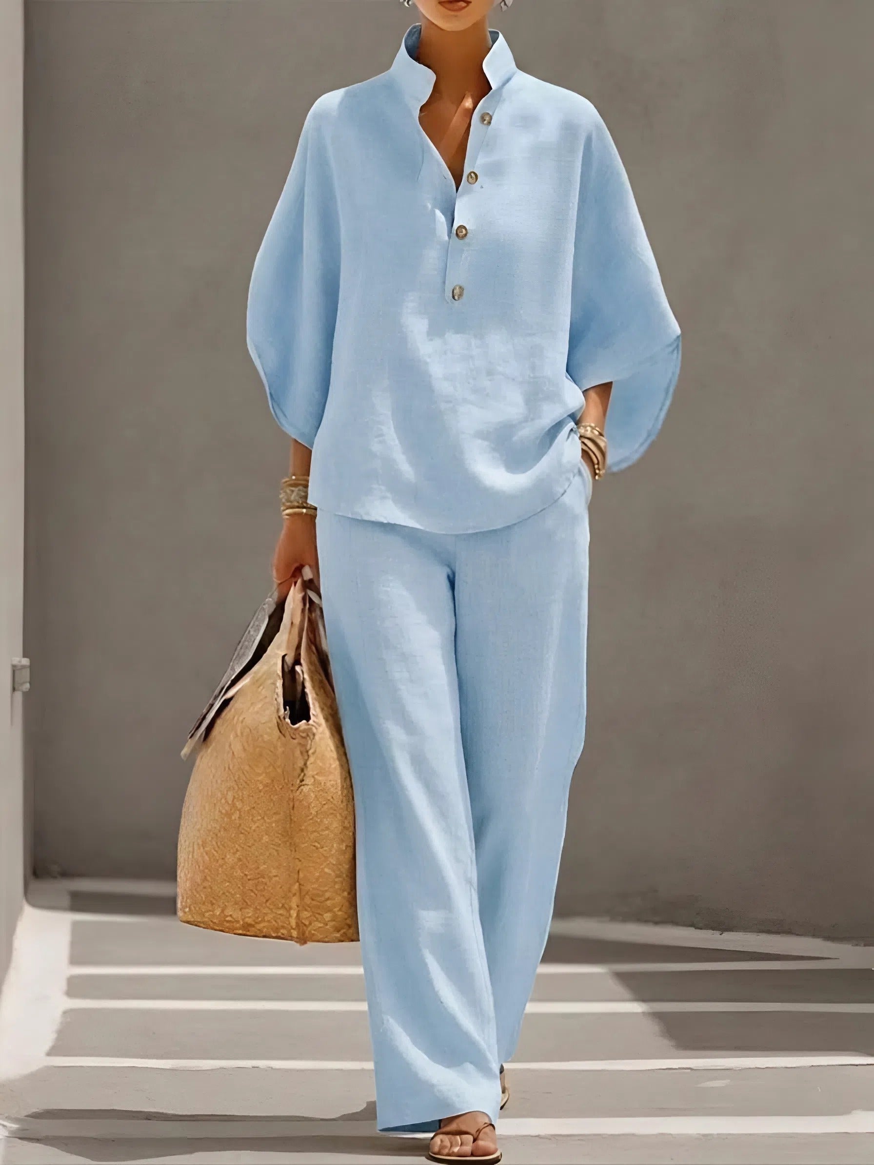 Kate - Cotton and Linen Casual Set