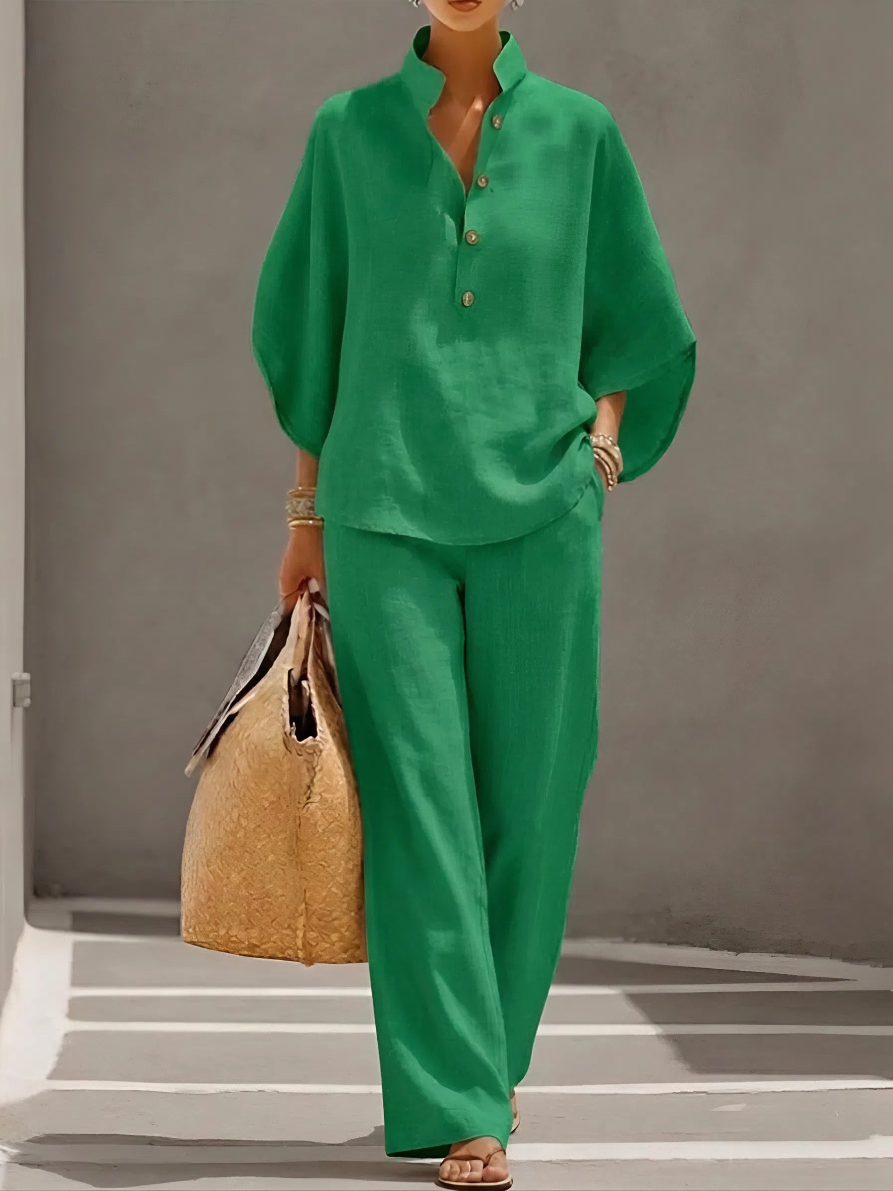 Kate - Cotton and Linen Casual Set