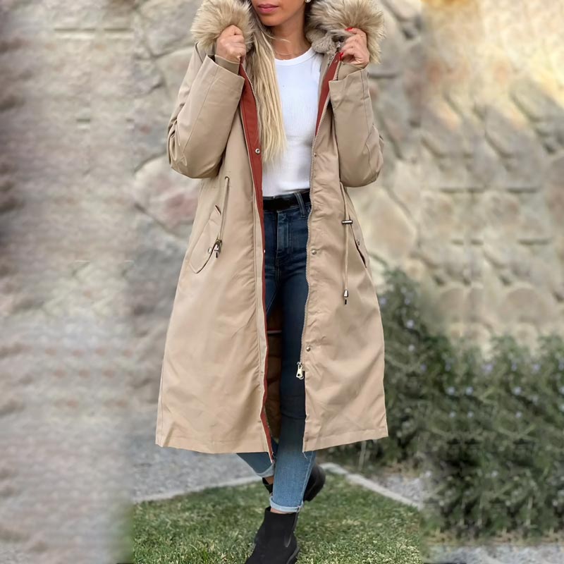 Fionna – Women's Winter Jacket with Hood and Soft Fur Collar