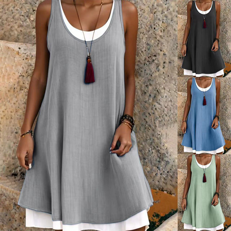Misse - Strapless Layered Summer Dress