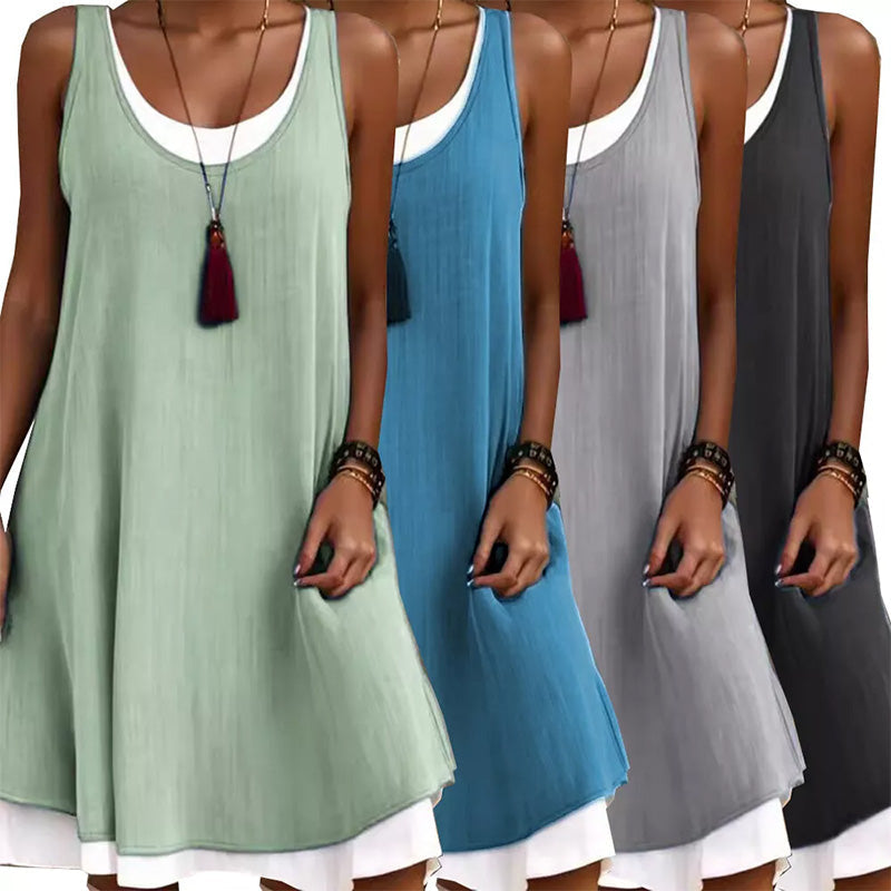 Misse - Strapless Layered Summer Dress
