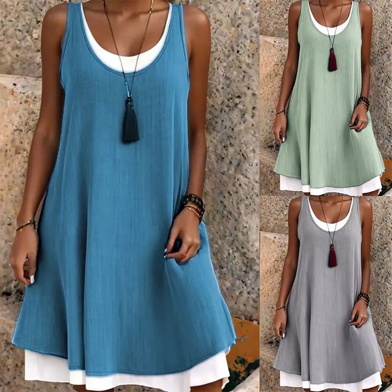 Misse - Strapless Layered Summer Dress