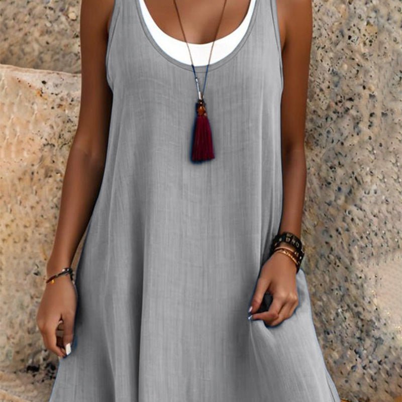 Misse - Strapless Layered Summer Dress