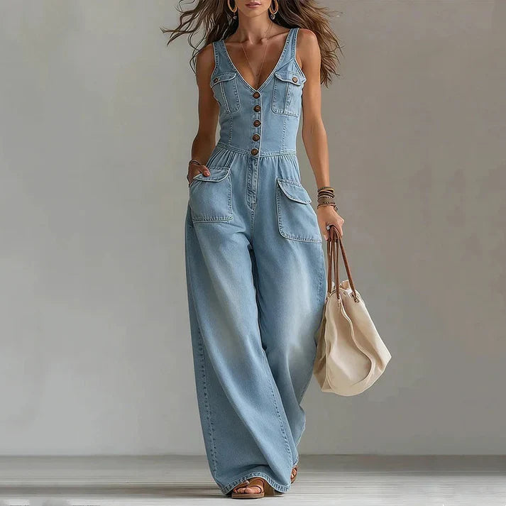 Nicolle - Sleeveless Denim Jumpsuit