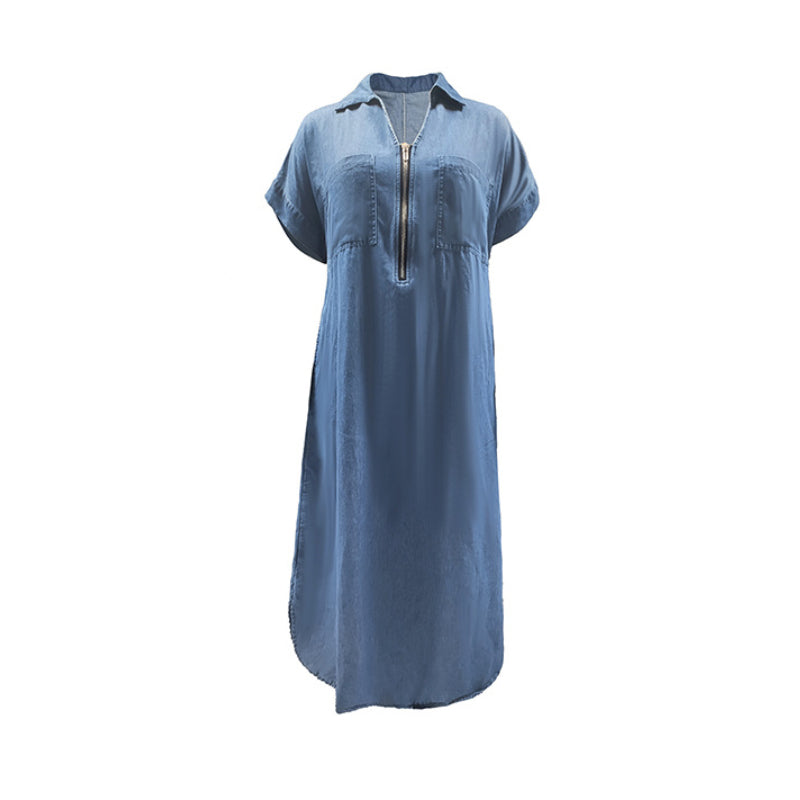 Glorie – Denim Shirt Dress with Pockets