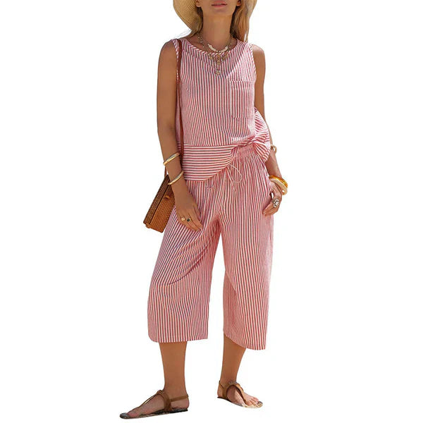 Georgina - Striped Cotton Summer Set