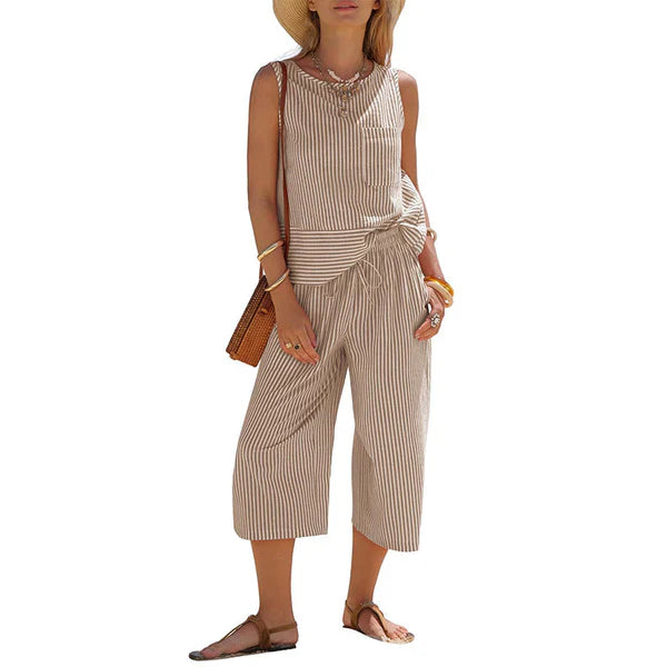 Georgina - Striped Cotton Summer Set
