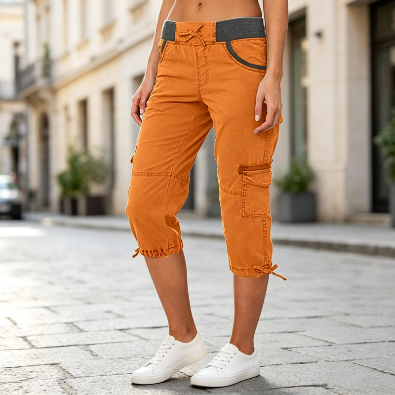 Piper - High-Waisted Cargo Capri Trousers