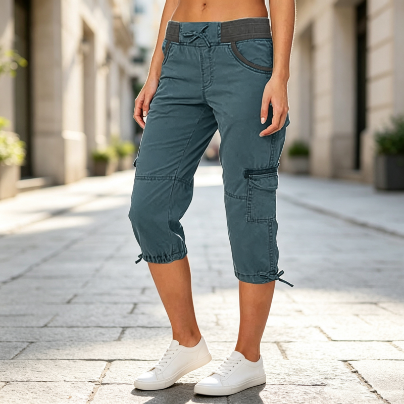 Piper - High-Waisted Cargo Capri Trousers