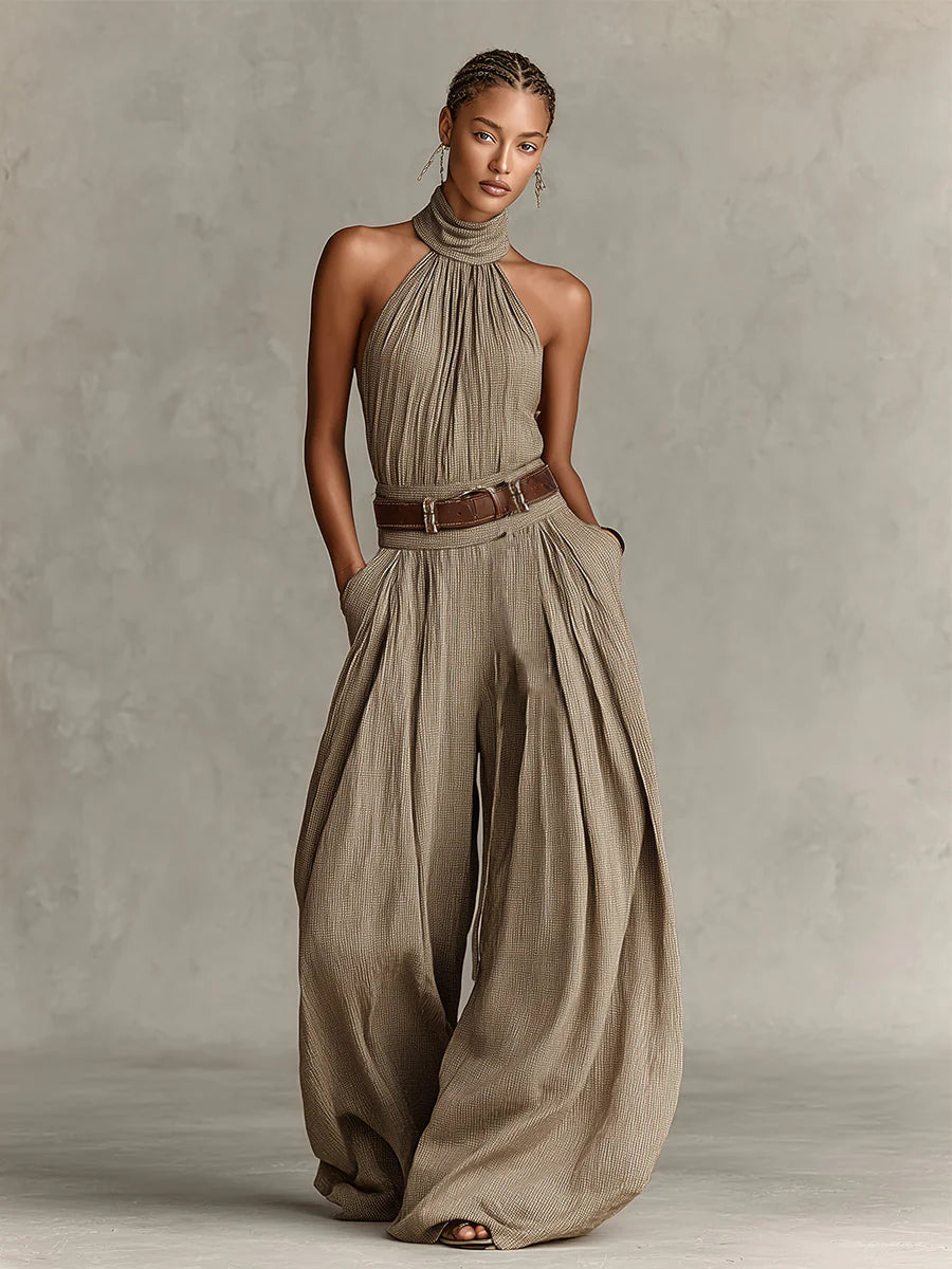 Katrina - Wide Leg Halter Jumpsuit