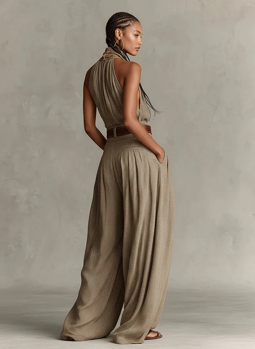 Katrina - Wide Leg Halter Jumpsuit