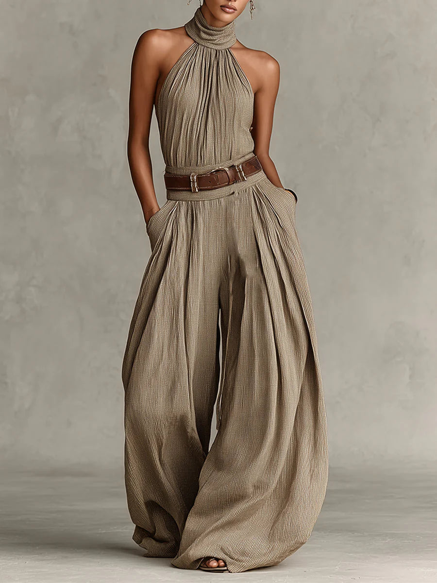 Katrina - Wide Leg Halter Jumpsuit