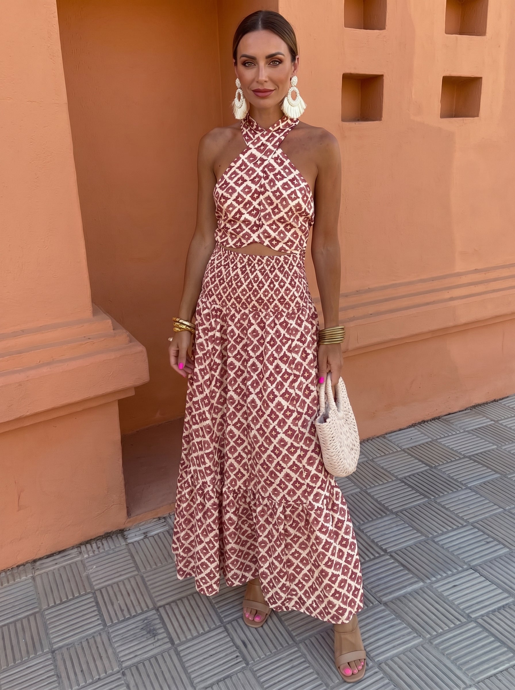Anna - Elegant Off Shoulder Ruffle Skirt Two-Piece Set