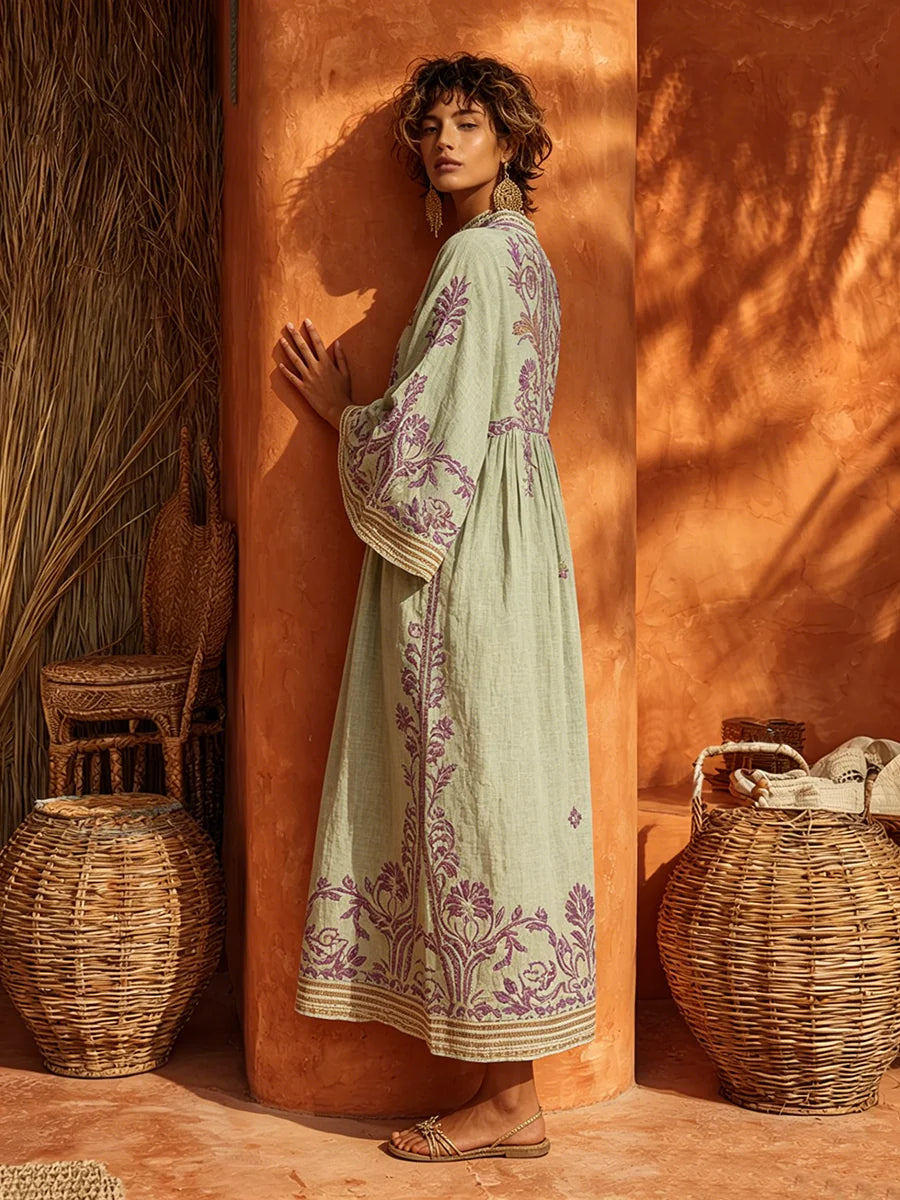 Celestine - Embroidered Boho Maxi Dress