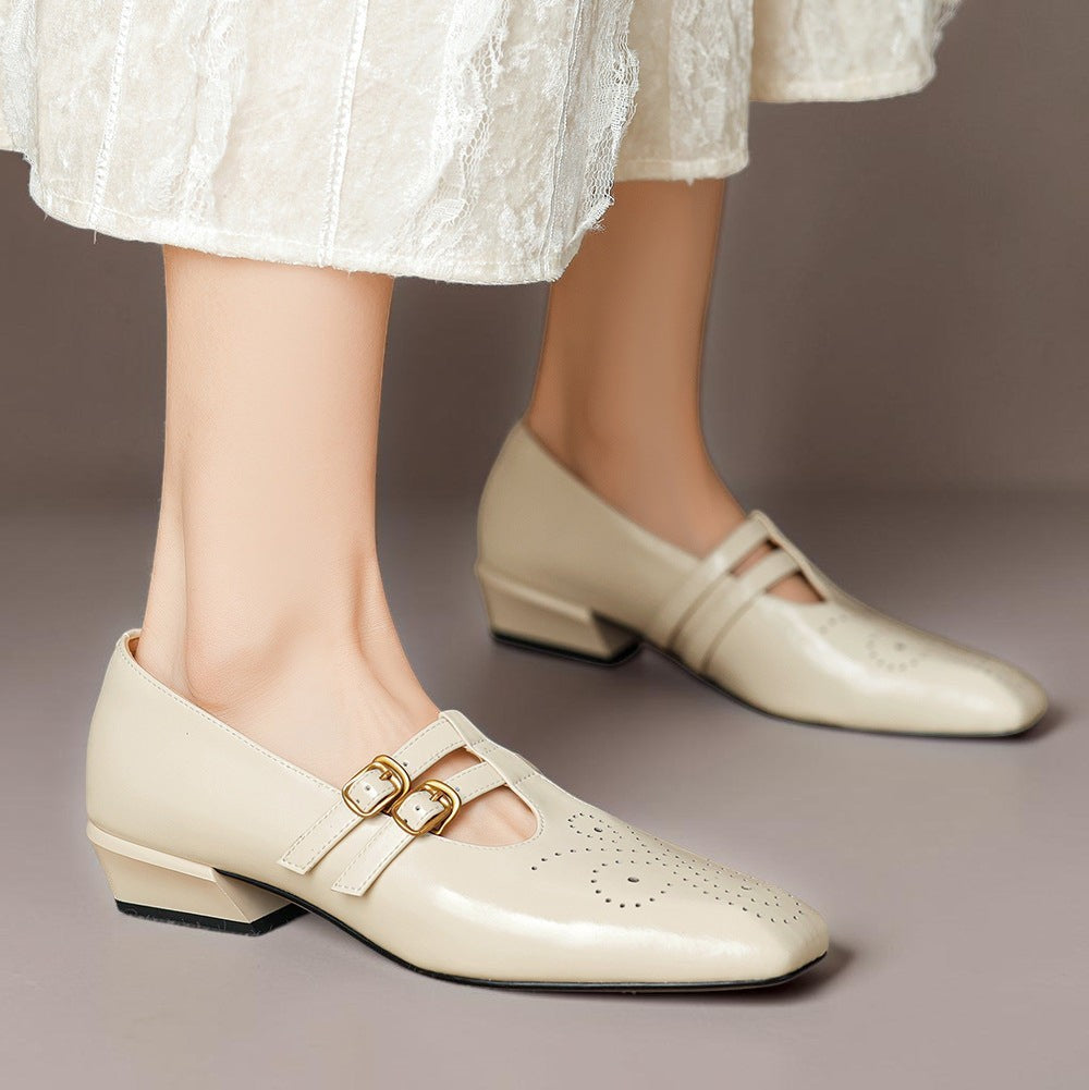 Sloan - Brogued Dual-Strap Mary Jane Pump