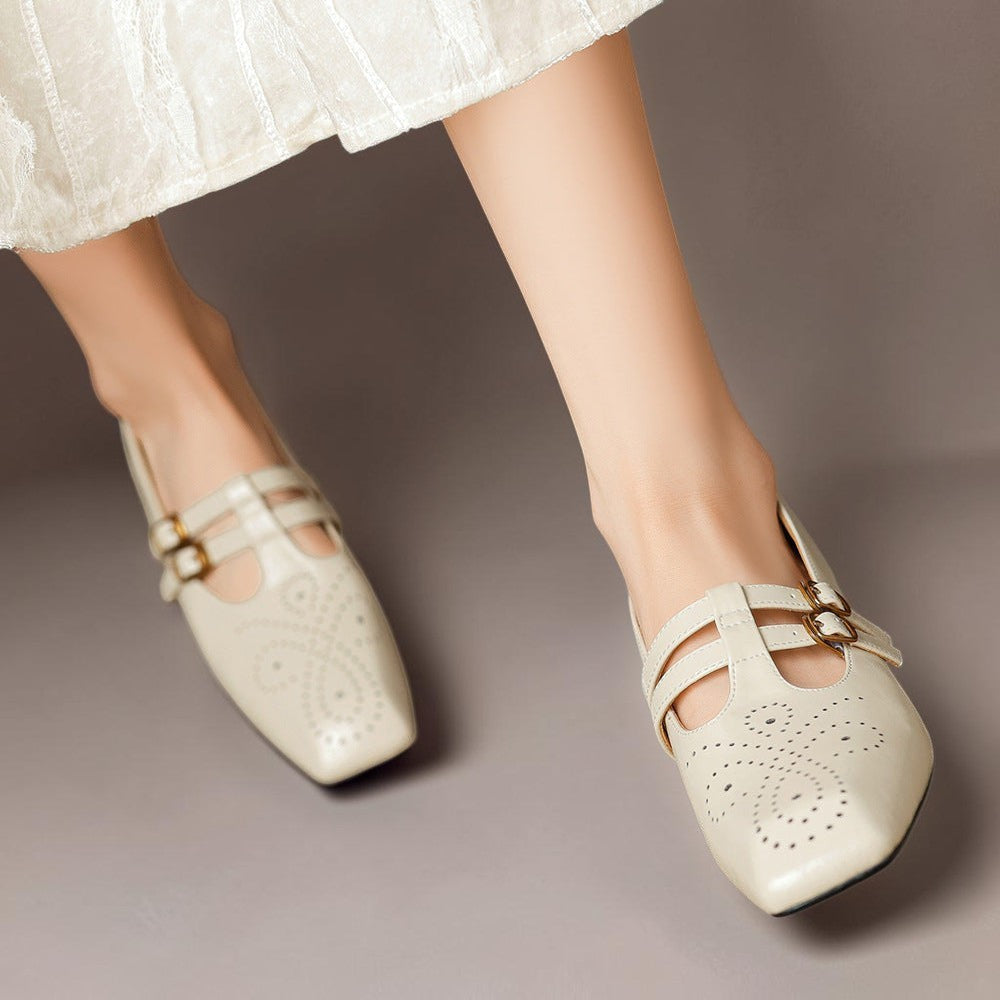 Sloan - Brogued Dual-Strap Mary Jane Pump