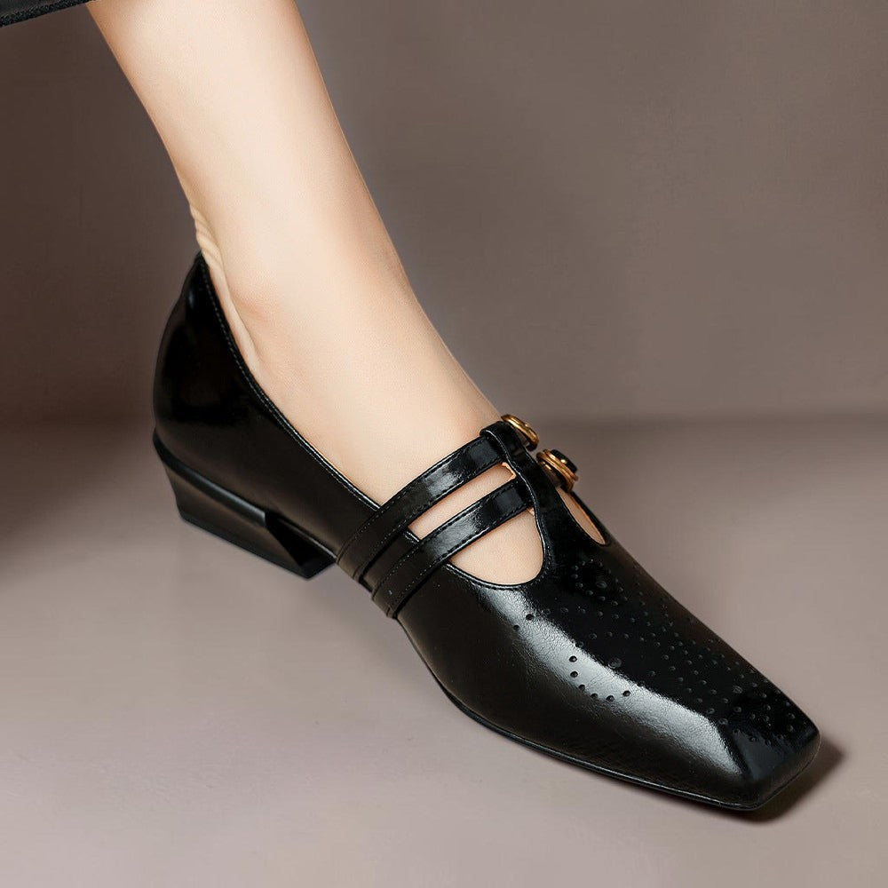 Sloan - Brogued Dual-Strap Mary Jane Pump