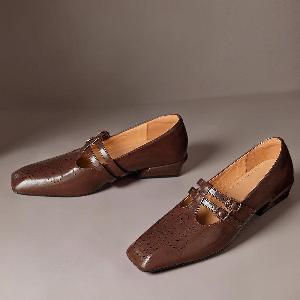 Sloan - Brogued Dual-Strap Mary Jane Pump