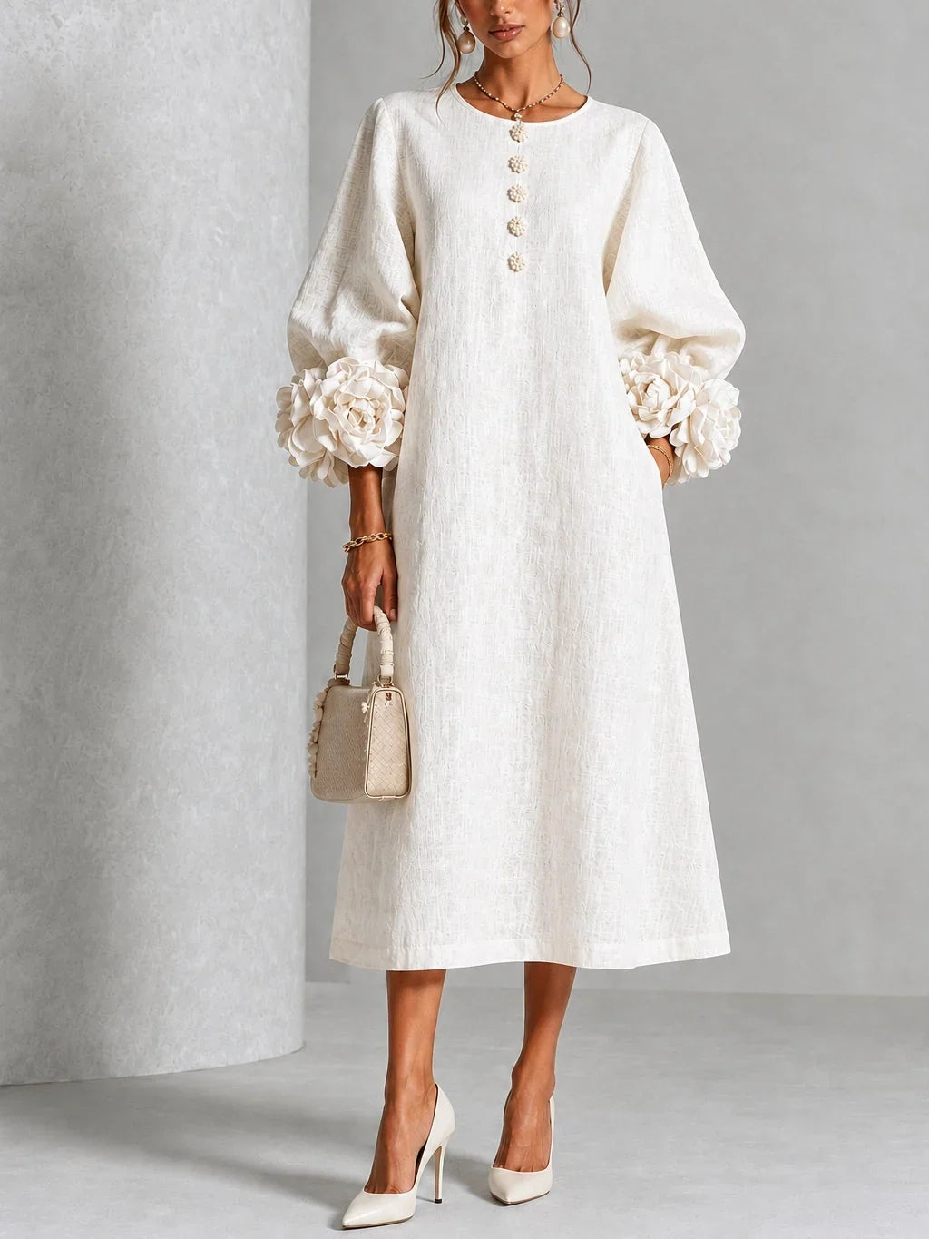 Wren - Floral Button Midi Dress