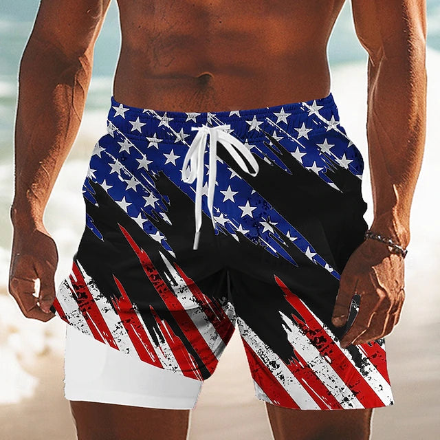 Mason - Patriotic 2-in-1 Swim Shorts
