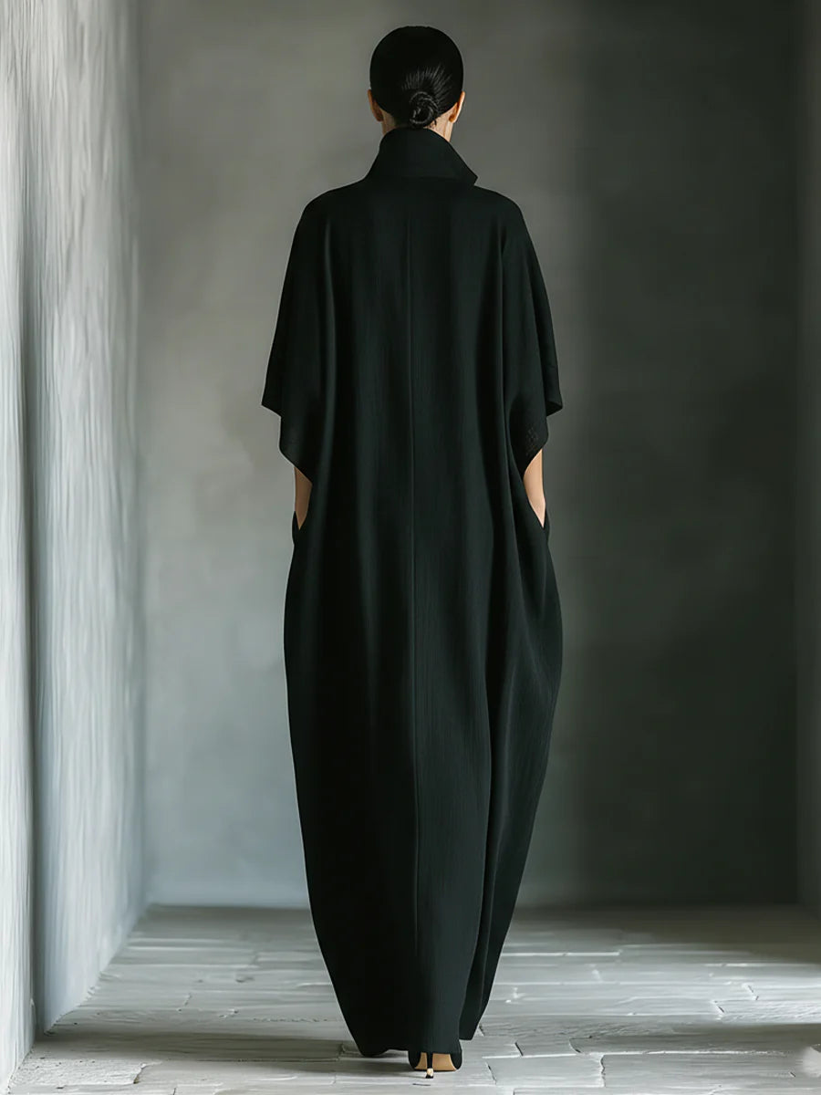 Khaye - Black Maxi Dress With Kimono Sleeves