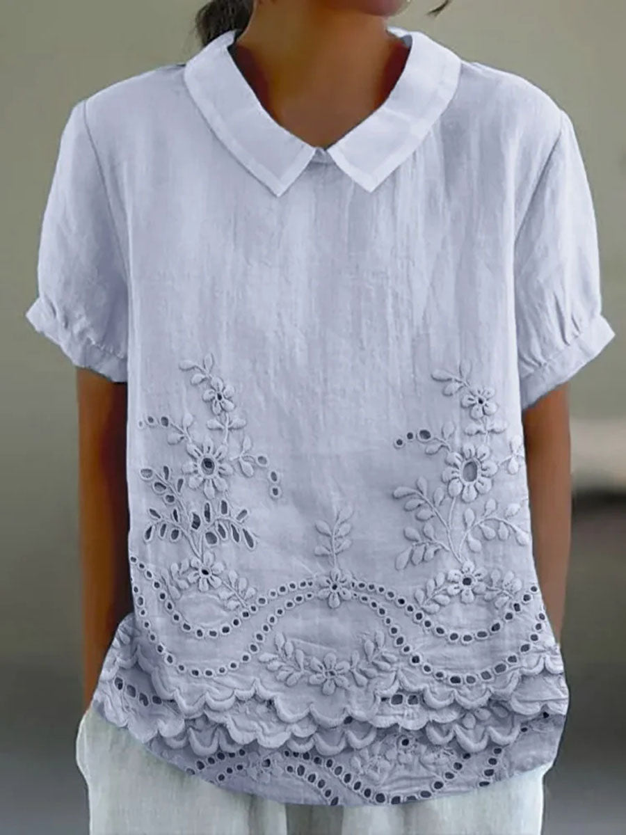 Lilian - Floral Embroidered Shirt