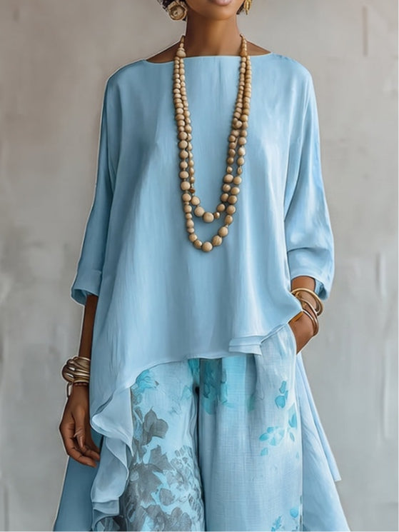 Gaile - Elegant Top and Wide-Leg Set