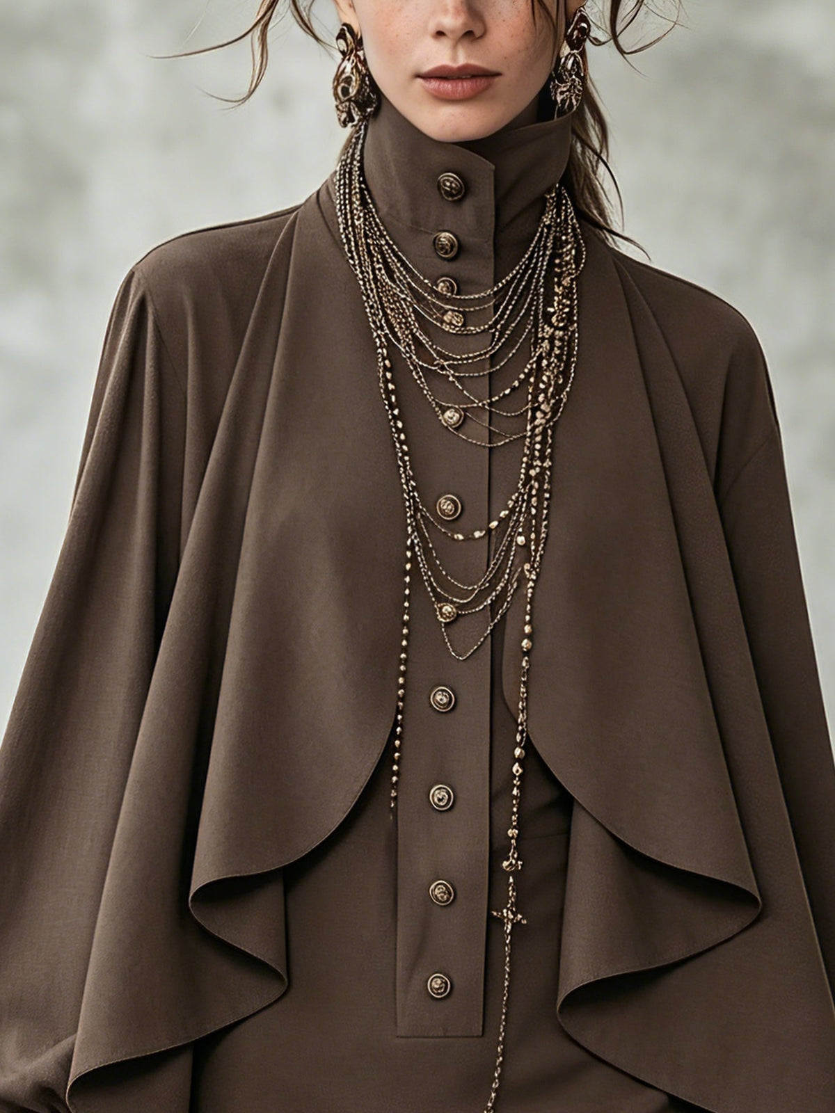 Josie - High-Neck Cape Mini Dress
